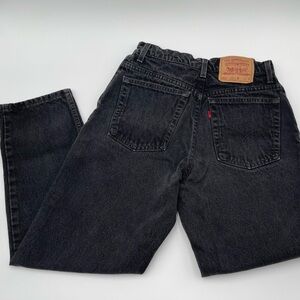 Vtg 1996 Women’s Levi's 551 Black Tapered leg Faded black Jeans Petite 10